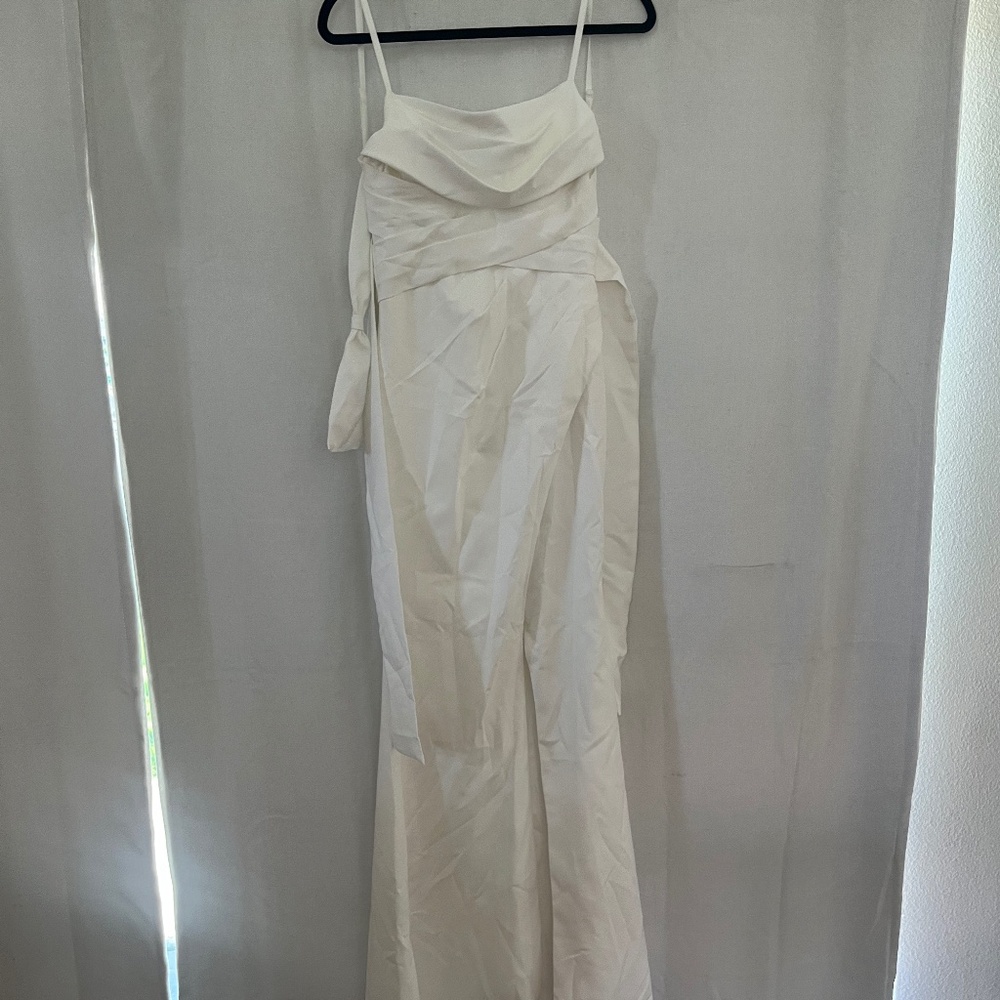 Hebeos Crepe Ruched Spaghetti Strap Dress